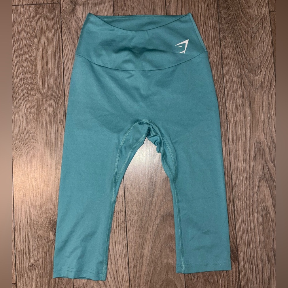 Gymshark Women's S Training Cropped Leggings Teal High Rise Capri B1A1U